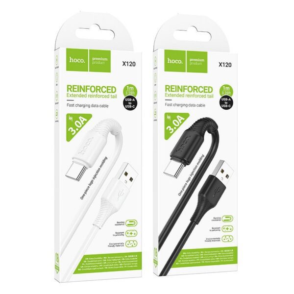 38618789e77e7200717a379b30b41f74 Cable USB A to USB C Hoco 3A 1 m X120 white