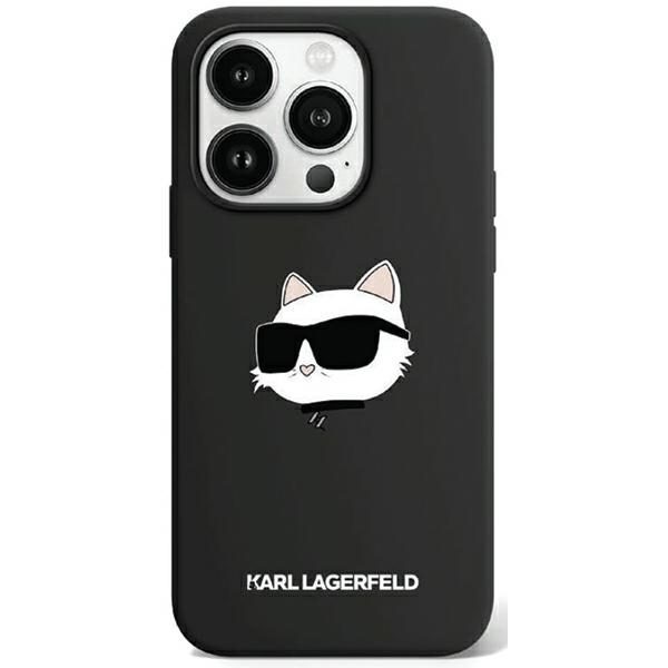 Karl Lagerfeld case for iPhone 15 Pro 6,1" KLHMP15LSCHPPLK black HC Magsafe silicone sil Choupette head print