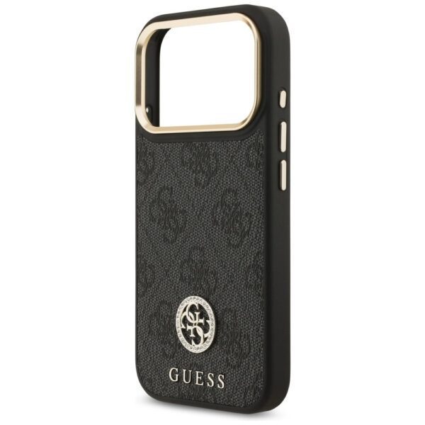 3c4db58a9e1712d8ae62d3a18ec4a03d GUESS case for IPHONE 17 Pro compatible with MagSafe GUHMP17LP4GRMDEK (PU W/ 4G Strass Logo) black