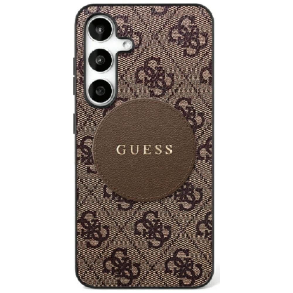 Guess HC MagSafe PU 4G Circle Classic Logo case for Samsung Galaxy S25 Ultra brown
