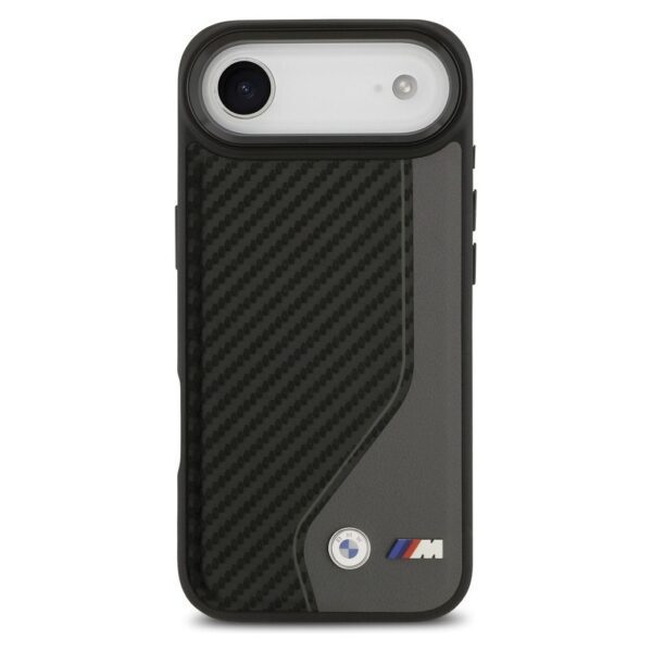 46604e4035b921d797ac167a50d70742 BMW case for IPHONE 17 Air compatible with MagSafe BMHMP17M25PCCSCAK (PU Carbon Logo) anthracite
