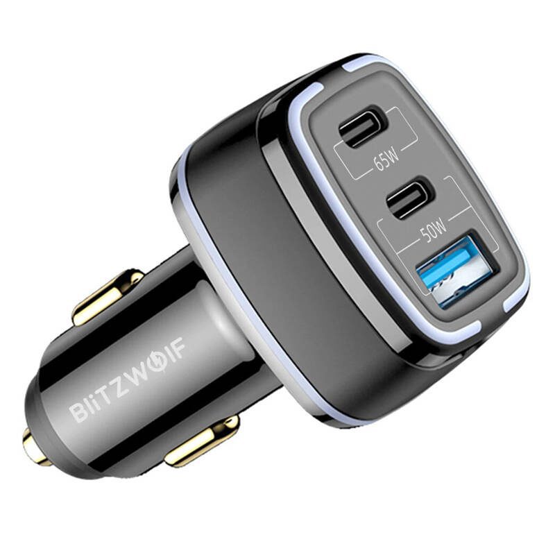 48679_1 Φορτιστής αυτοκινήτου BlitzWolf BW-BC4 115W 3 θυρών USB PD