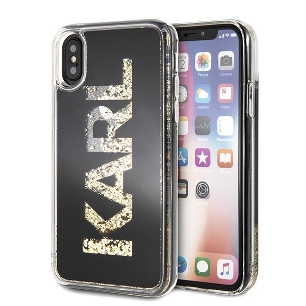 51603_1 Karl Lagerfeld Karl Logo Glitter iPhone X/Xs Case - Blackeng