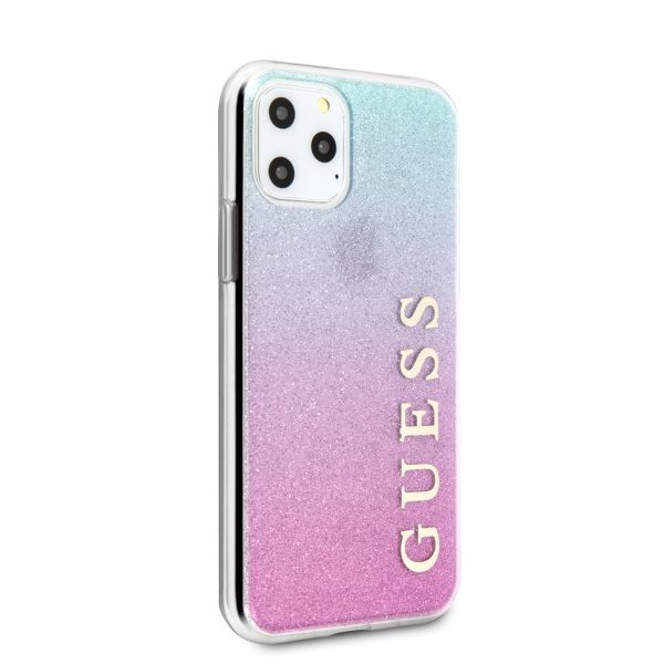 Guess GUHCN58PCUGLPBL iPhone 11 Pro rose blue/pink blue hard case Glitter Gradienteng