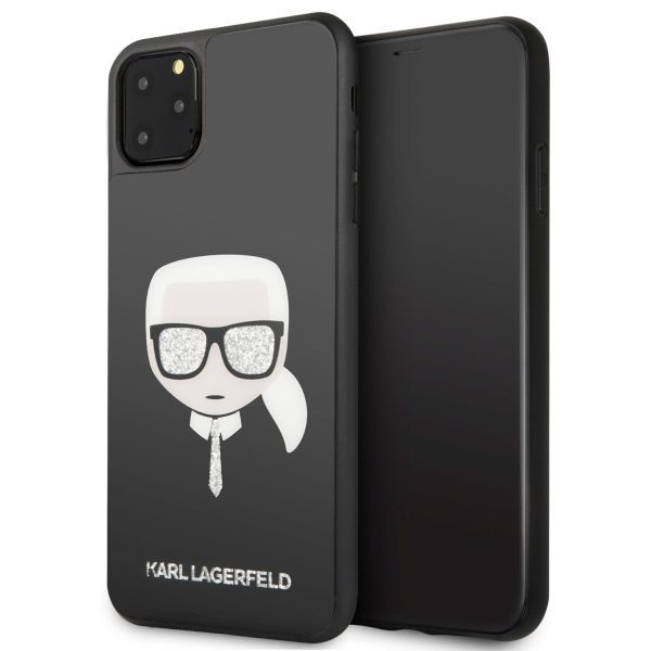 Karl Lagerfeld KLHCN65DLHBK iPhone 11 Pro Max czarny/black Iconic Glitter Karl`s Headeng