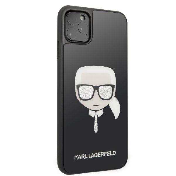Karl Lagerfeld KLHCN65DLHBK iPhone 11 Pro Max czarny/black Iconic Glitter Karl`s Headeng