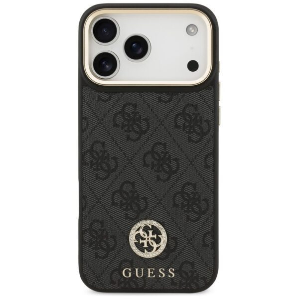 57a58dd5d3cf0dc9bbf9d4483453f1fd GUESS case for IPHONE 17 Pro Max compatible with MagSafe GUHMP17XP4G4DCSK (PU W/ Strass Logo & Big Strap Metal Buttons) black