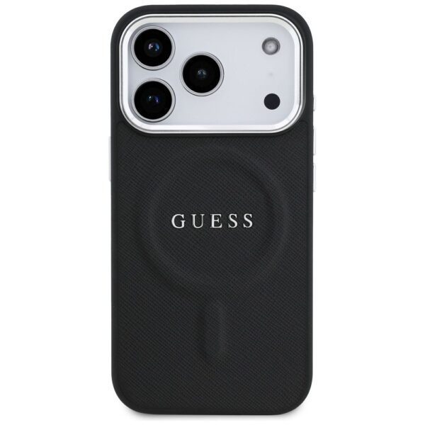 GUESS case for IPHONE 17 Pro compatible with MagSafe GUHMP17LPSAREGSK (PU W/ Classic Logo) black