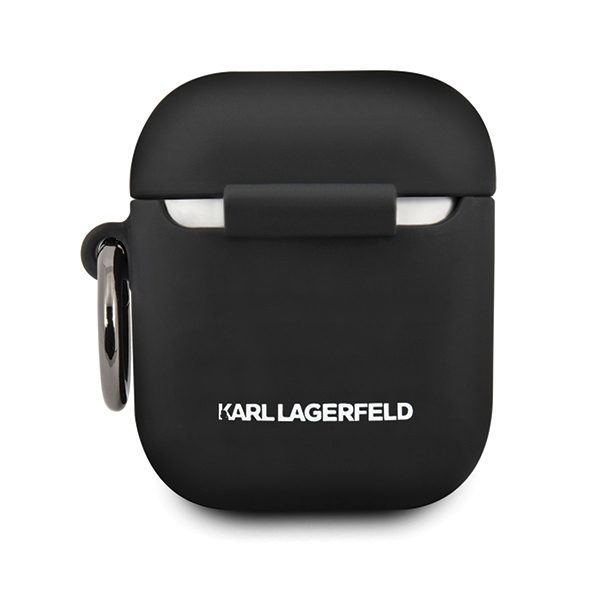 61234_3 Case for AirPods 1 / 2 Karl Lagerfeld Silicone Ikonik - blackeng
