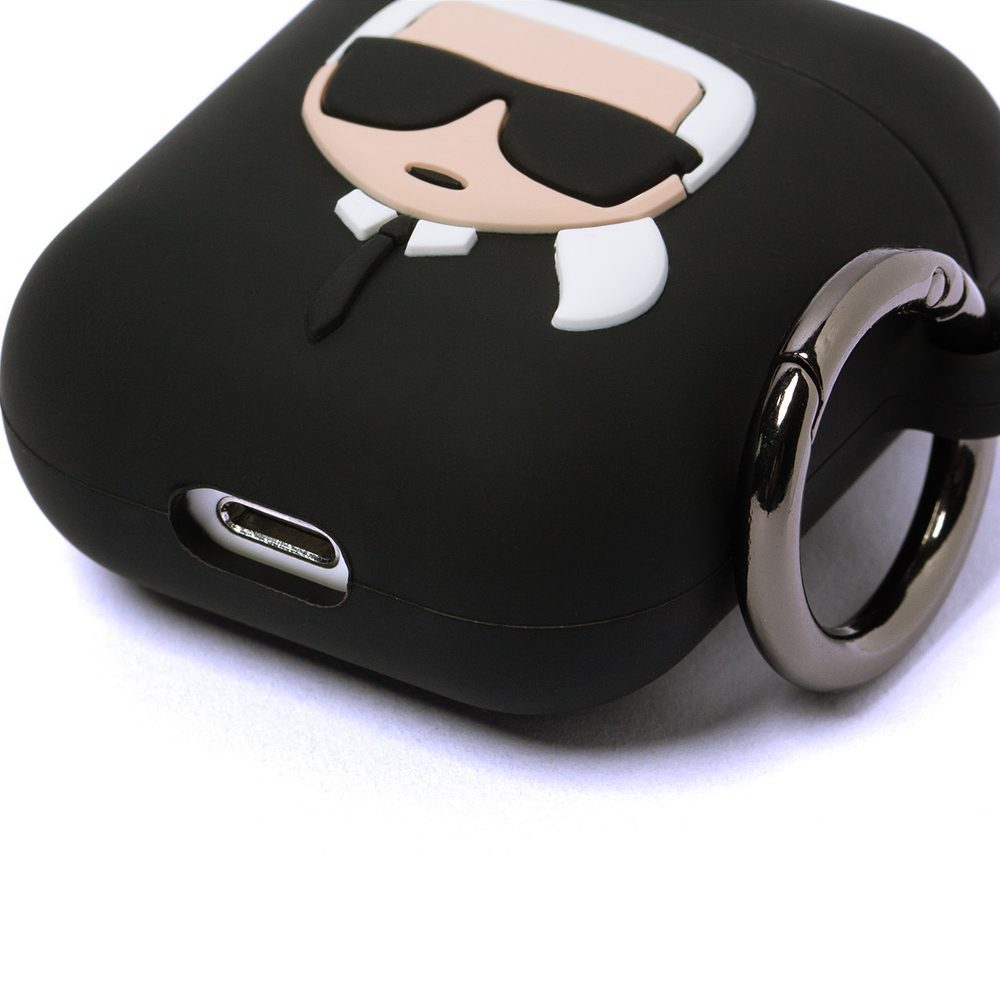 61234_8 Case for AirPods 1 / 2 Karl Lagerfeld Silicone Ikonik - blackeng