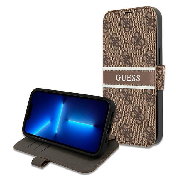 88426_6 Guess GUBKP13L4GDBR iPhone 13 Pro / 13 6.1" brown/brown book 4G Stripeeng