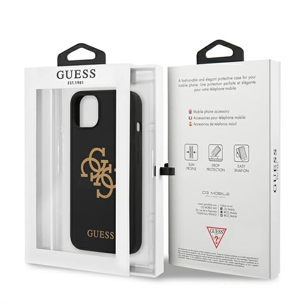 Guess GUHCP13MLS4GGBK iPhone 13 6,1" czarny/black hard case Silicone 4G Logoeng
