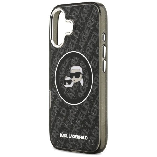 KARL LAGERFELD case for IPHONE 17 compatible with MagSafe KLHMP17SHMKBKCHOK (IML Glitter K&C Heads Logo) black