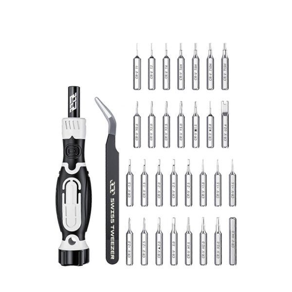 e68f3220d58351d64dcb9541c1c1a1ca JAKEMY JM-8189A 32in1 Screwdriver with Precision Tweezers (Black)