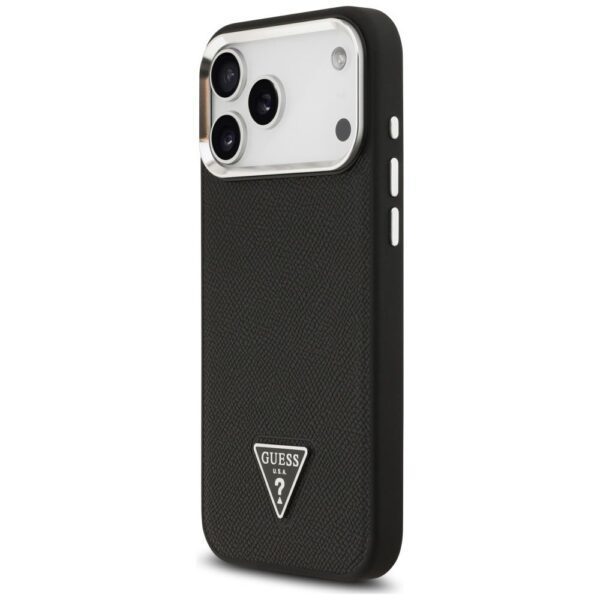 f284239a2fbd82eeaf9373de4eb3394b GUESS case for IPHONE 17 Pro compatible with MagSafe GUHMP17LPGTSPSK (Grained PU Triangle Logo) black