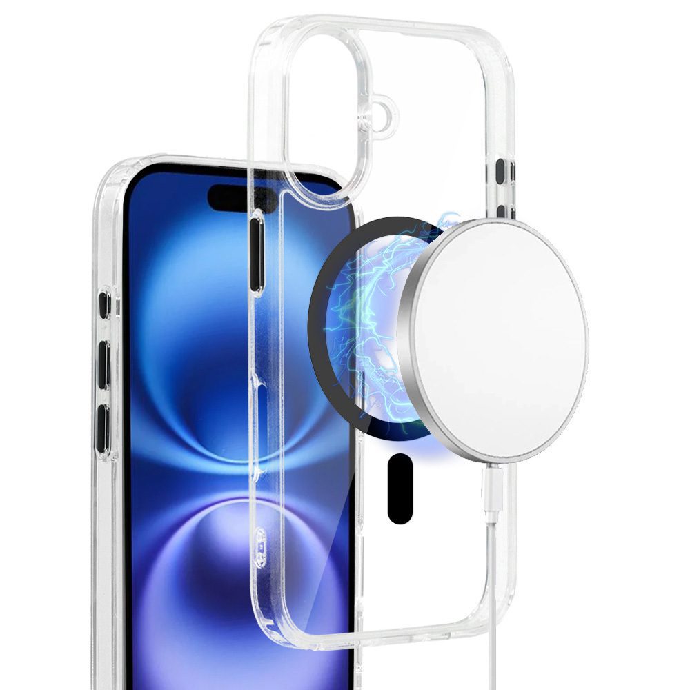 Glossy Magsafe Clear Case do Iphone 16 black