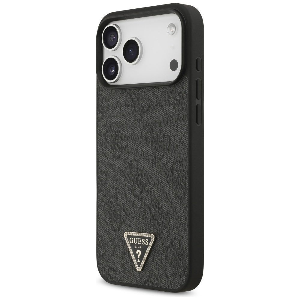 foto_add-330246 Original Case GUESS Leather 4G Triangle Strass MagSafe for Iphone 17 Pro Max black
