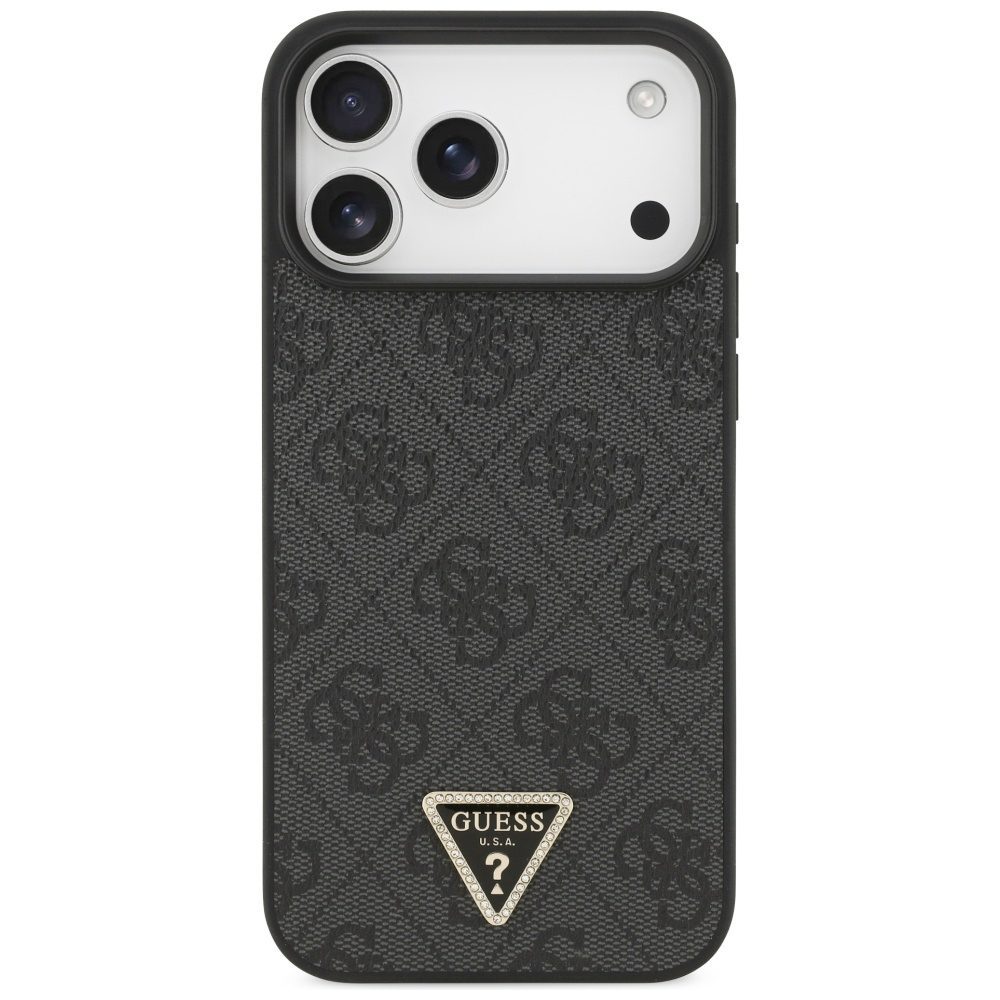 foto_add-330247 Original Case GUESS Leather 4G Triangle Strass MagSafe for Iphone 17 Pro Max black