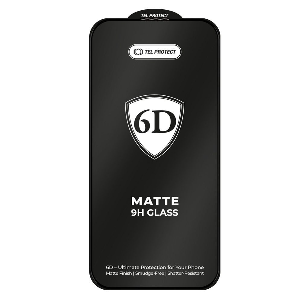 Tel Protect Full Glue 6D Matt Tempered Glass for Iphone 11 Pro Max/XS Max Black