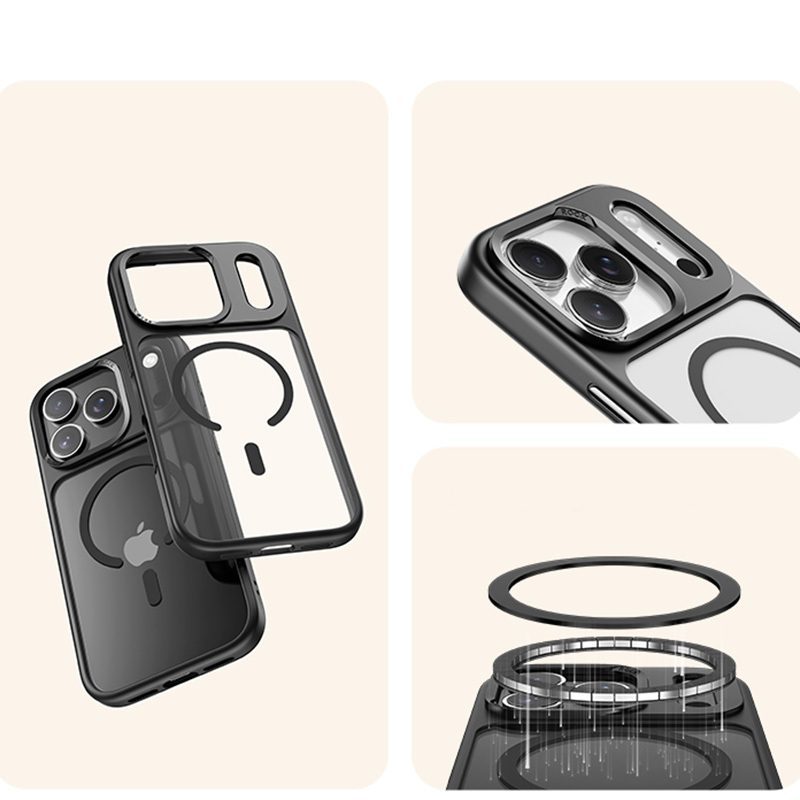 foto_add-331818 Rock Guard Lens Protection Series Magnetic Case for Iphone 17 transparent-black