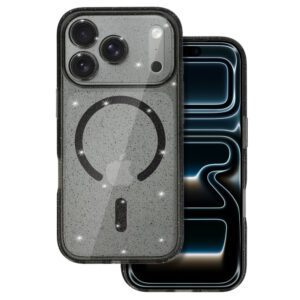 Glitter Magsafe Case for Iphone 17 Pro Max black clear