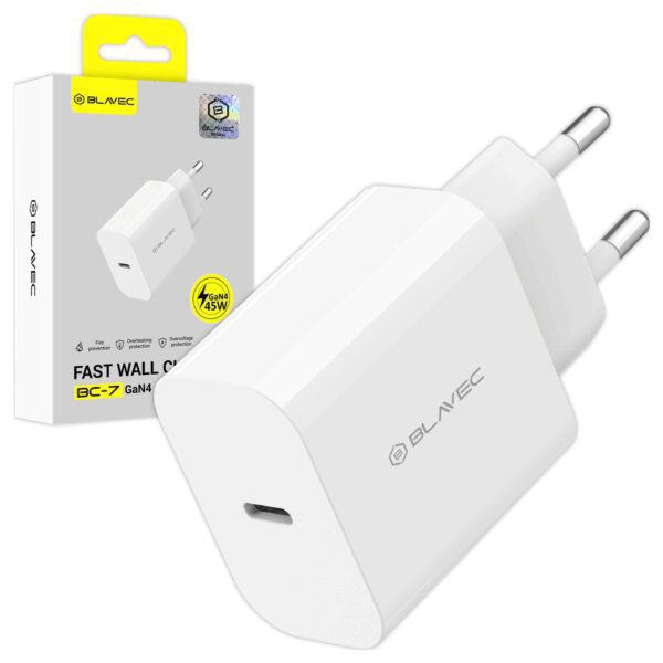 Blavec Wall charger BC-7 GaN4 - Type C - PD QC 45W 3A (TCBC7G4-CW453A) white