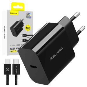 Blavec Wall charger BC-7 GaN4 - Type C - PD QC 45W 3A with Type C to Type C cable (TCBC7G4-CB453A+CC) black