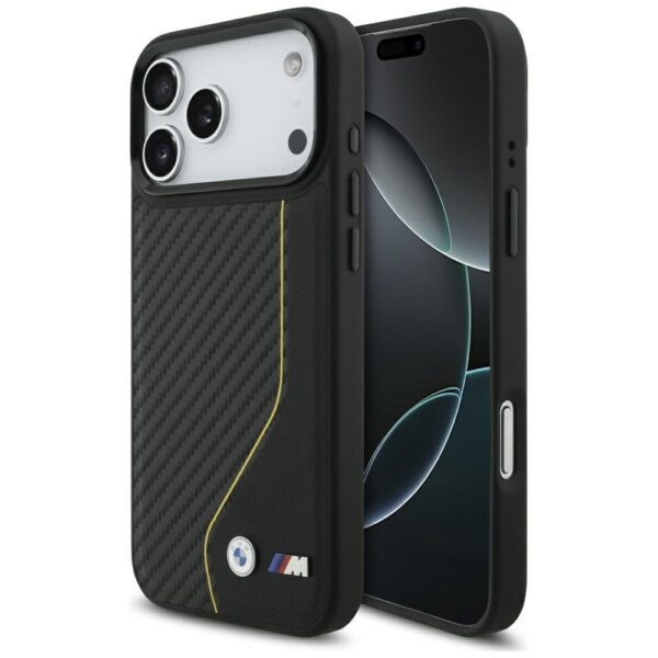 Original Case BMW M Carbon Line & Logo MagSafe for iPhone 17 Pro Max yellow
