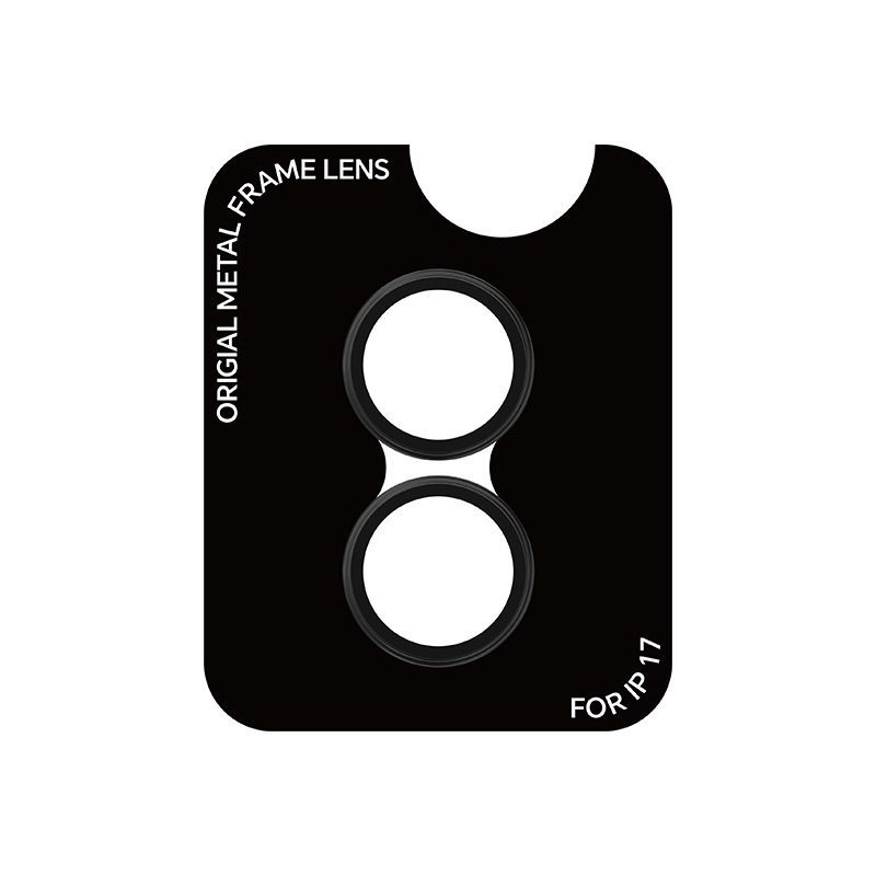 Rock Tempered glass Pure Series Camera Lens on camera for Iphone 17 (lens 2 pieces) black
