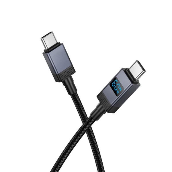 005c9a09cb70646d8f779da76ceed6ed Cable USB C to USB C Hoco 3A 60W with display 1 m X118 black
