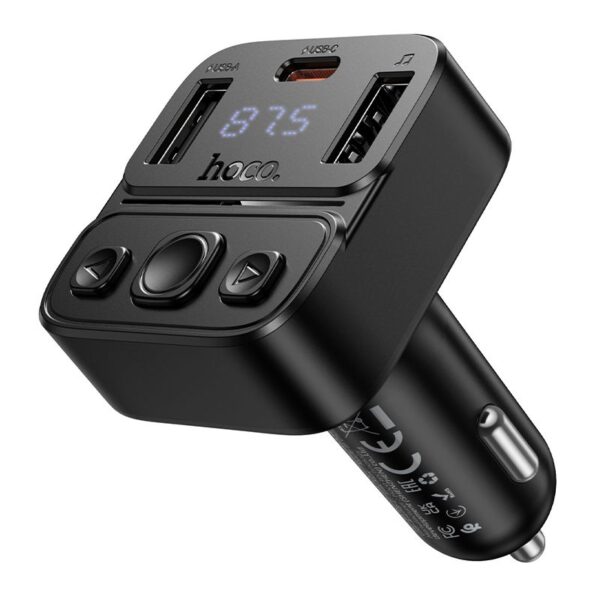 Car transmitter bluetooth Hoco USB A + USB C QC PD 35W E87 black