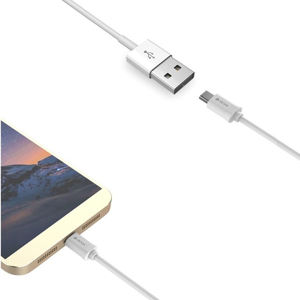 Devia cable Smart EC082 USB - USB-C 1,0 m 2,1A white