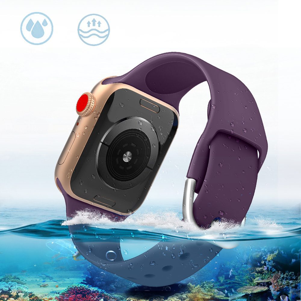 Silicone Strap APS for Apple Watch 42 / 44 / 45 strap watch bracelet - purpleeng