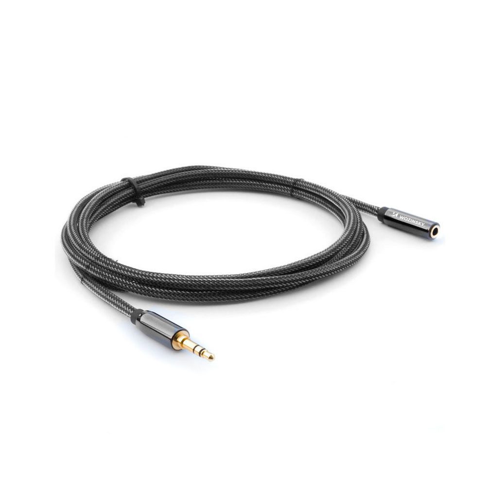 Wozinsky mini jack extension cable (female-male) AUX extension 5 m blackeng
