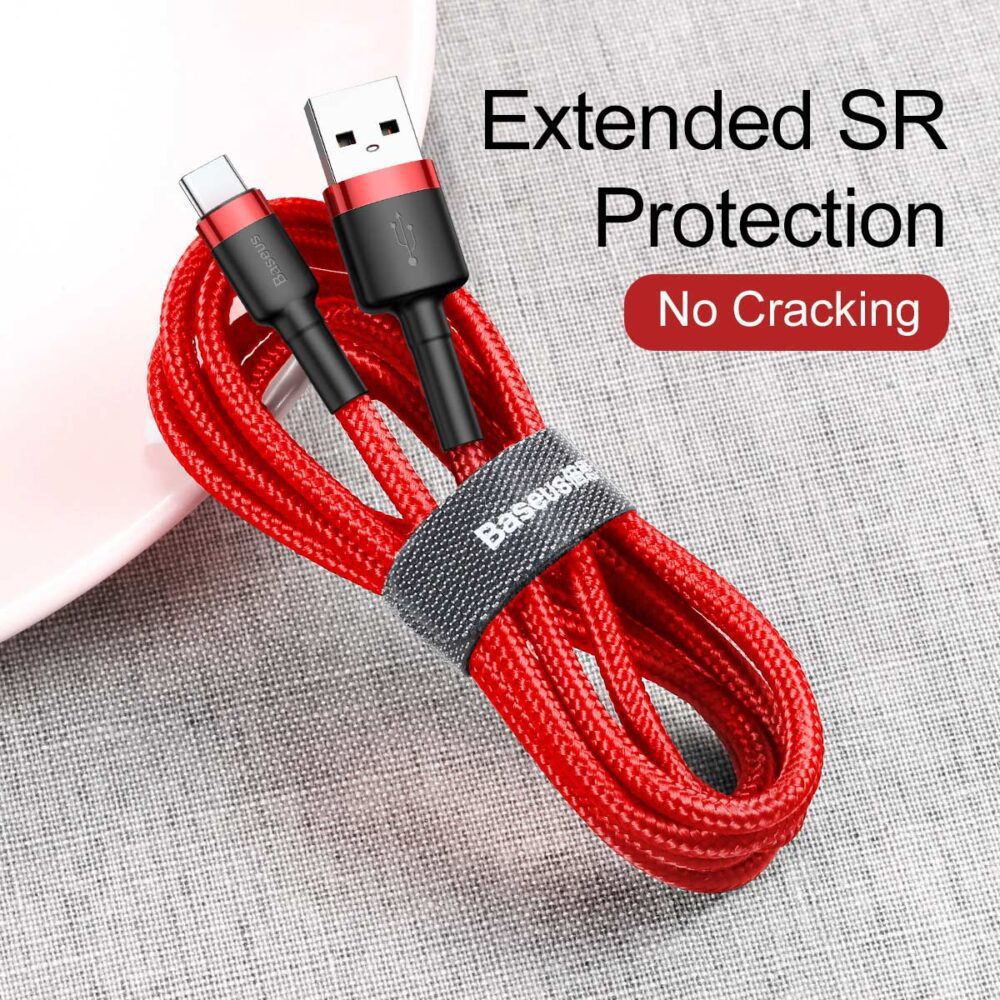 Baseus cable Cafule USB - USB-C 0,5 m 3A red