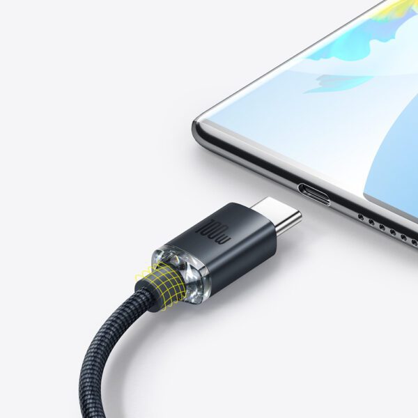 Baseus Crystal Shine Series cable USB cable for fast charging and data transfer USB Type A - USB Type C 100W 2m black (CAJY000501)eng