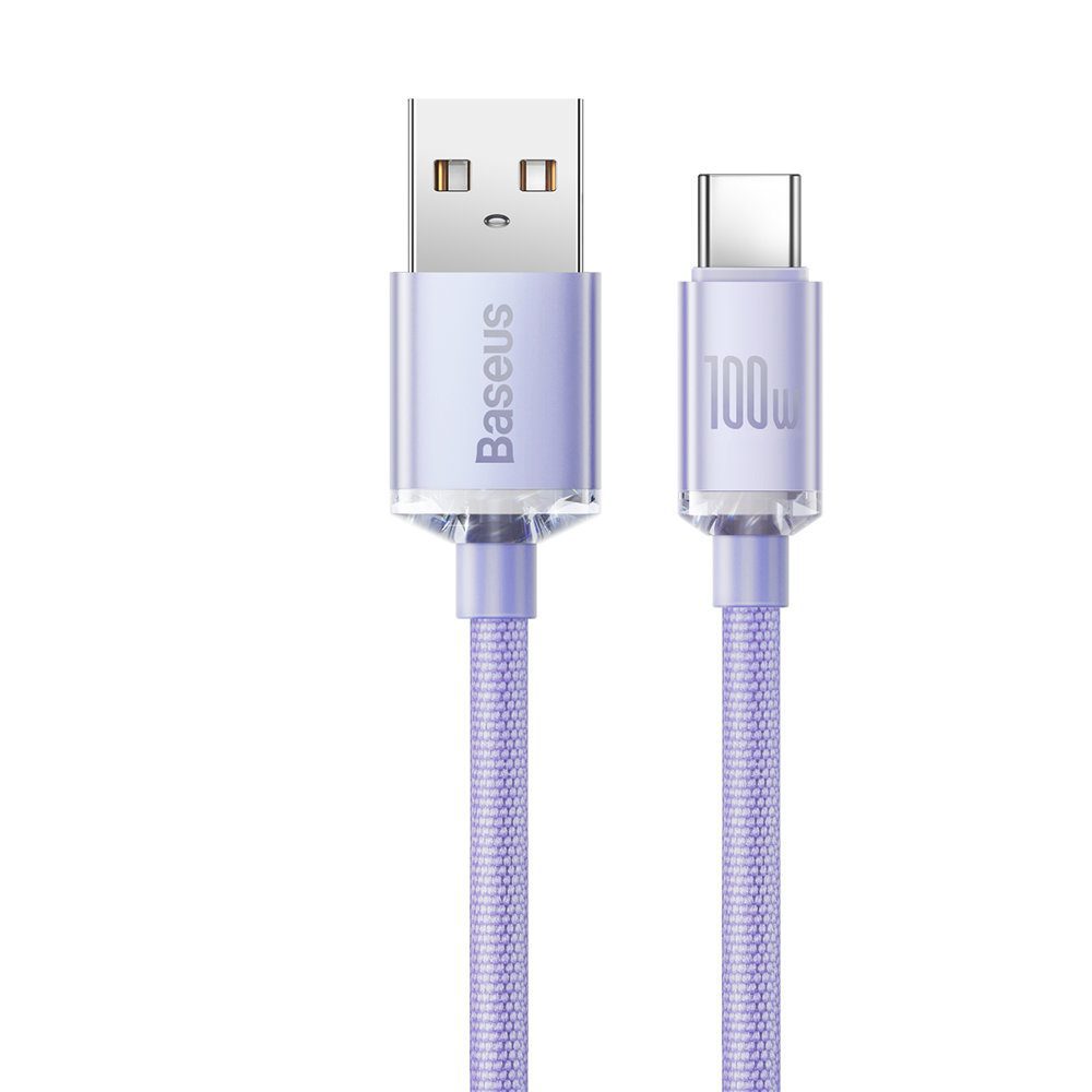 Baseus Crystal Shine Series cable USB cable for fast charging and data transfer USB Type A - USB Type C 100W 2m purple (CAJY000505)eng