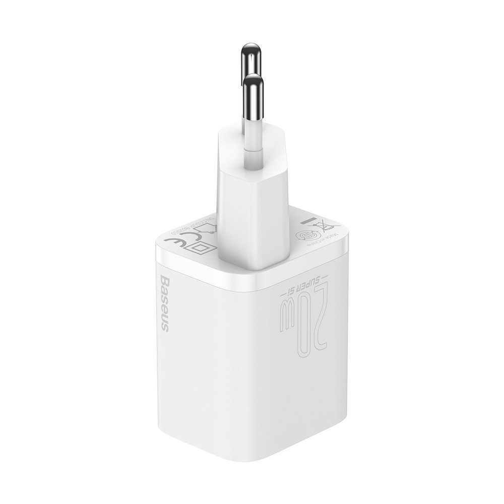 Baseus Super Si 1C fast USB Type C charger 20W Power Delivery + USB Type C - Lightning cable 1m white (TZCCSUP-B02)eng