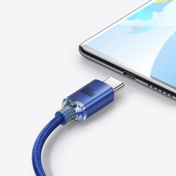 Baseus Crystal Shine Series cable USB cable for fast charging and data transfer USB Type A - USB Type C 100W 2m blue (CAJY000503)eng