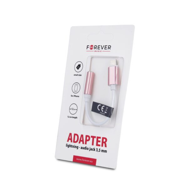 Forever adapter audio jack 3,5mm - Lightning rose