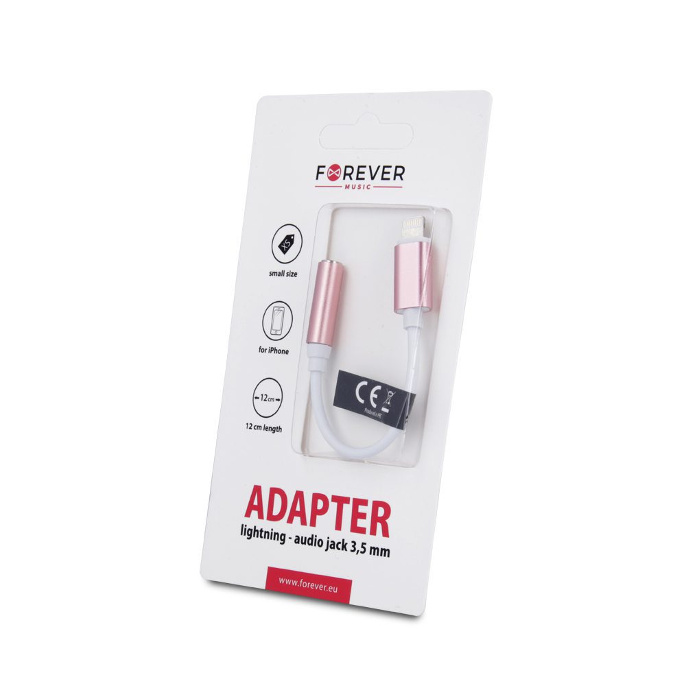 Forever adapter audio jack 3,5mm - Lightning rose