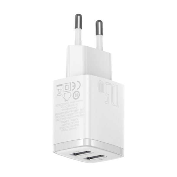 [RETURNED ITEM] Baseus Compact charger 2x USB 10.5W white (CCXJ010202)eng