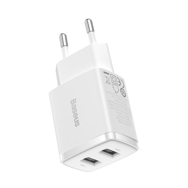 [RETURNED ITEM] Baseus Compact charger 2x USB 10.5W white (CCXJ010202)eng