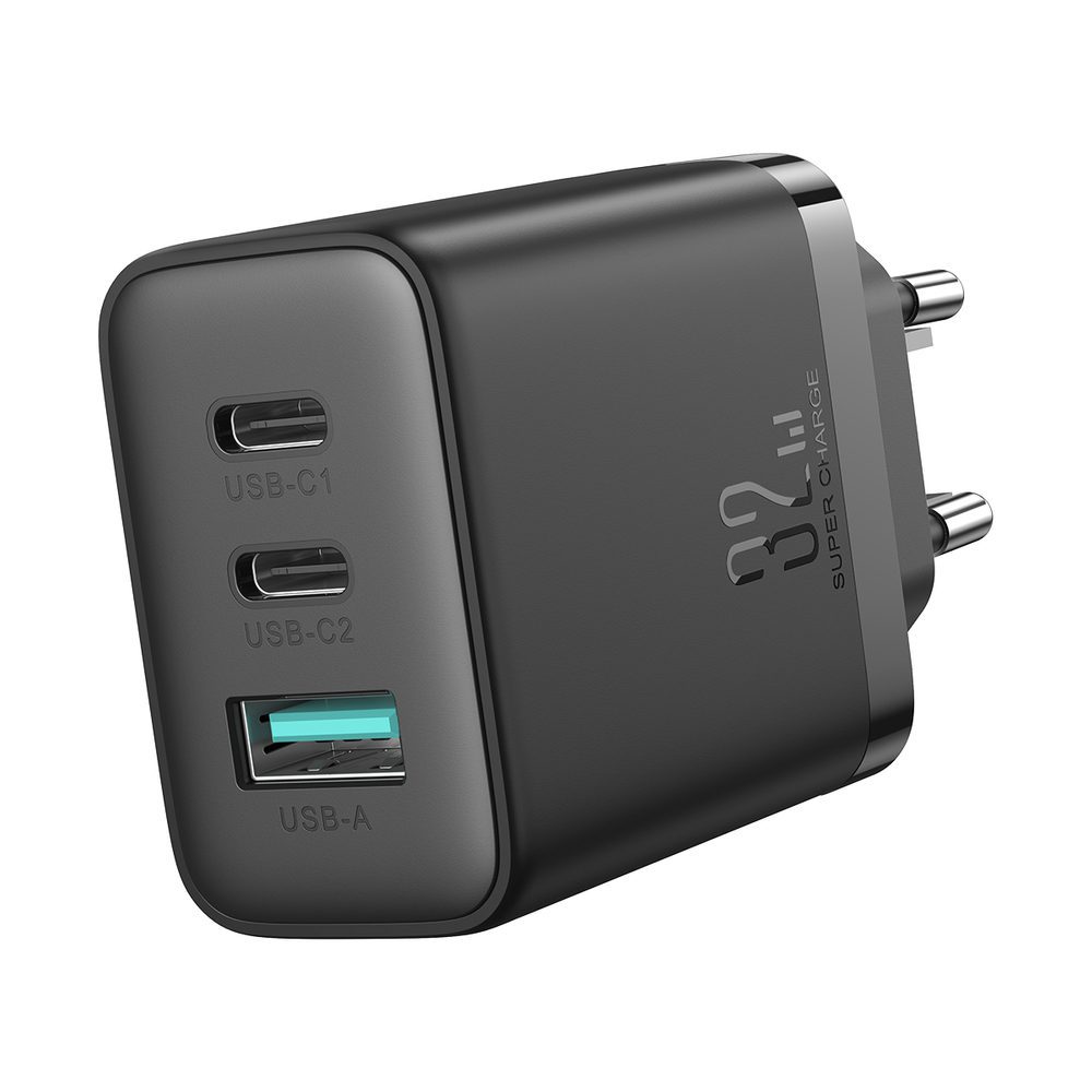 Joyroom JR-TCF10 fast charger 2x USB-C USB-A 32W - blackeng