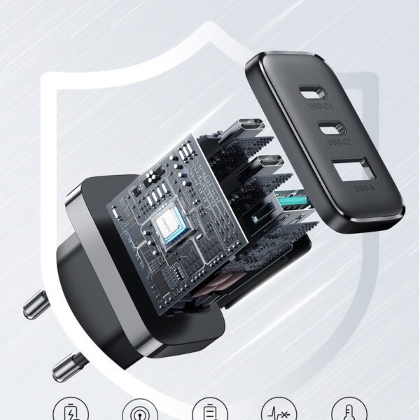 Joyroom JR-TCF10 fast charger 2x USB-C USB-A 32W - blackeng