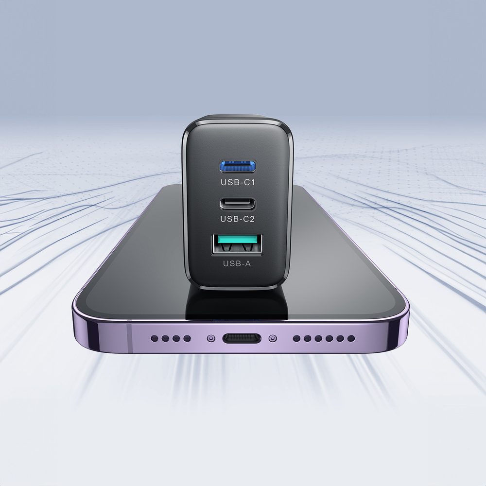 152265_1 Joyroom JR-TCF10 fast charger 2x USB-C USB-A 32W (UK plug) - blackeng