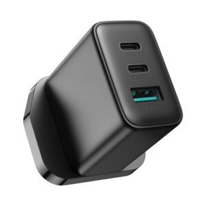 Joyroom JR-TCF10 fast charger 2x USB-C USB-A 32W (UK plug) - blackeng