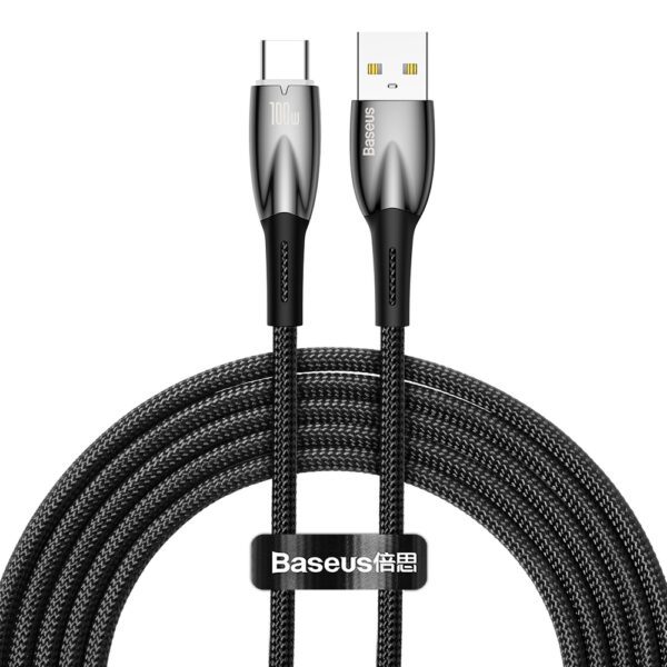 [RETURNED ITEM] Baseus Glimmer Series Fast Charging Cable USB-A - USB-C 100W 480Mbps 2m blackeng