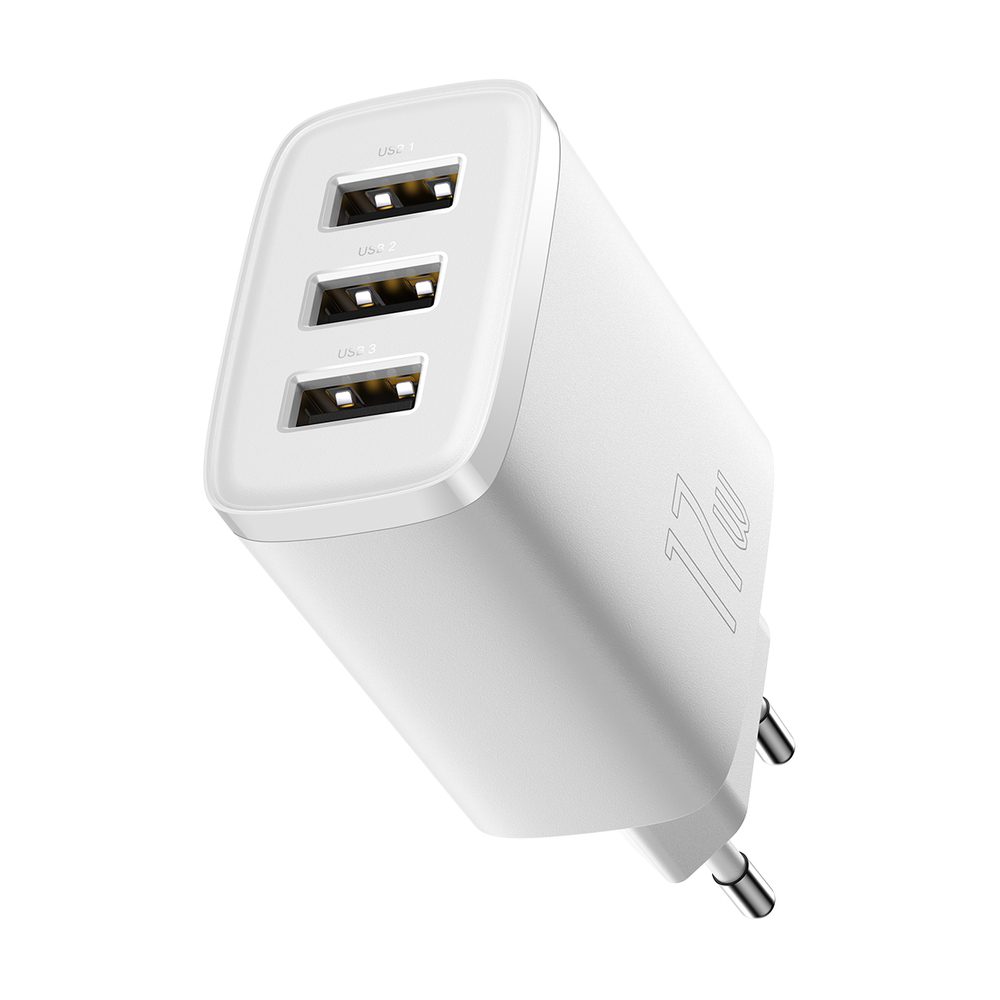[RETURNED ITEM] Baseus Compact charger 3x USB 17W white (CCXJ020102)eng