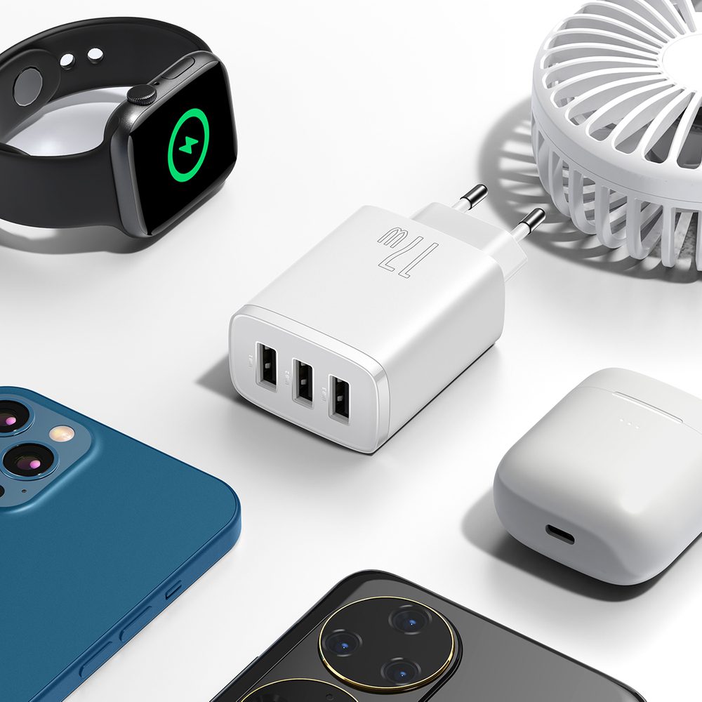 [RETURNED ITEM] Baseus Compact charger 3x USB 17W white (CCXJ020102)eng